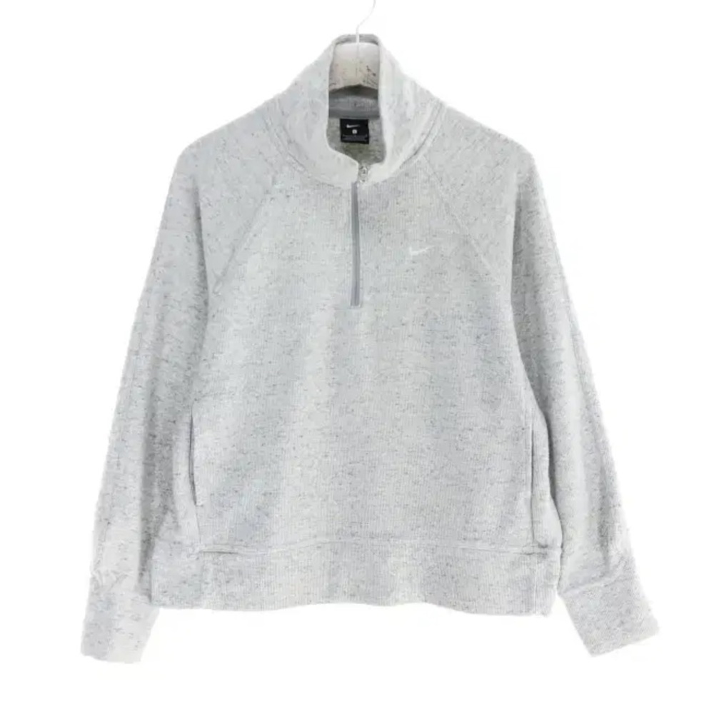 Nike Women’s Light Gray Quarter-Zip Sweater